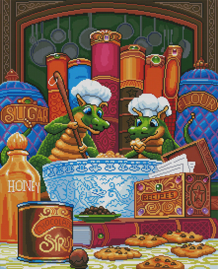 Diamond Painting Kitchen Helpers 22" x 27″ (56cm x 69cm) / Square with 51 Colors including 2 ABs / 60,333