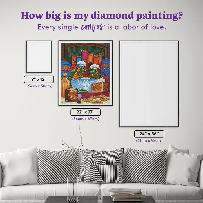 Diamond Painting Kitchen Helpers 22" x 27″ (56cm x 69cm) / Square with 51 Colors including 2 ABs / 60,333
