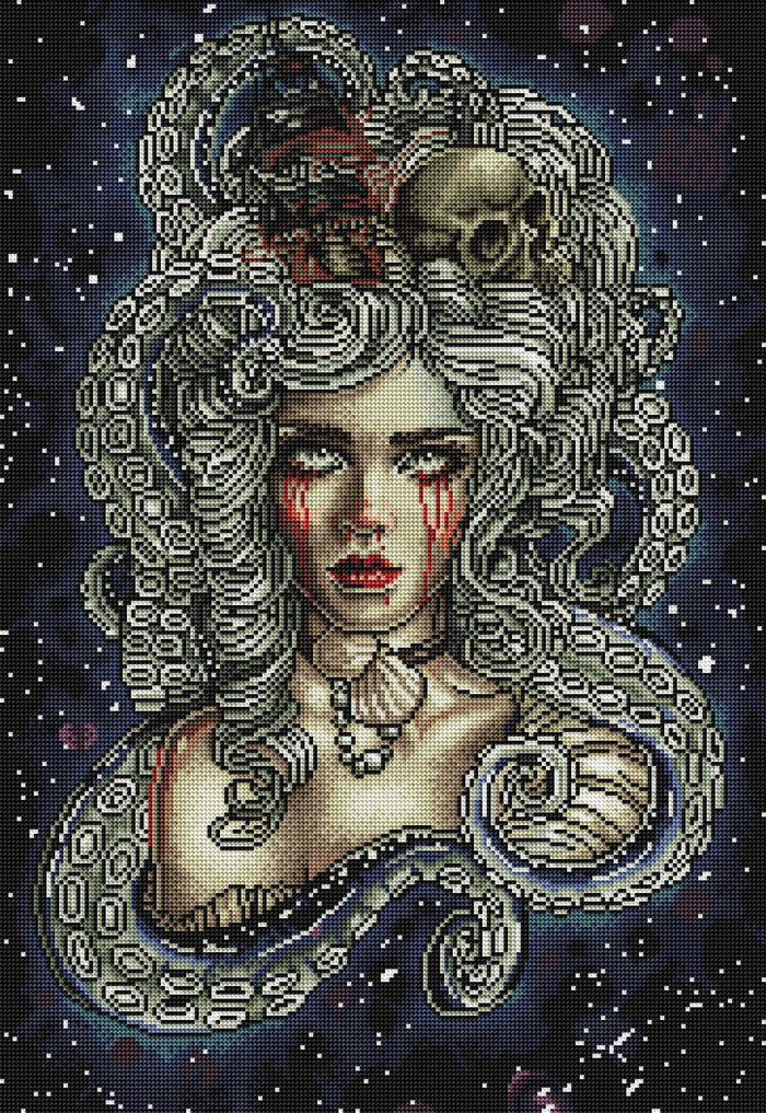 Diamond Painting Kraken 20" x 29" (50.7cm x 73.7cm) / Round with 38 Colors including 2 ABs and 1 Iridescent Diamonds / 47,603