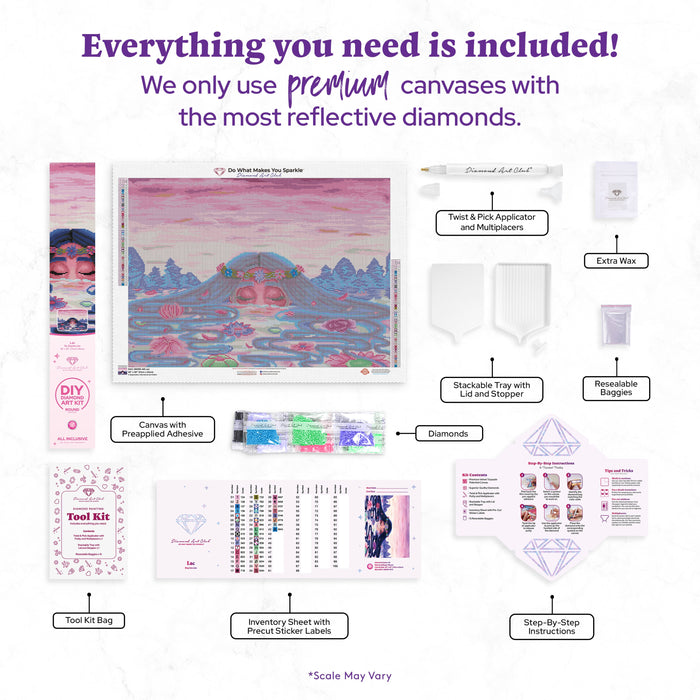 Diamond Painting Lac 28" x 20″ (71cm x 51cm) / Round With 42 Colors Including 4 ABs / 45,612