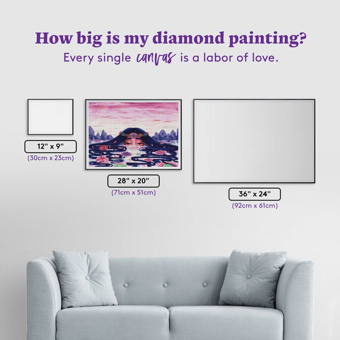 Diamond Painting Lac 28" x 20″ (71cm x 51cm) / Round With 42 Colors Including 4 ABs / 45,612