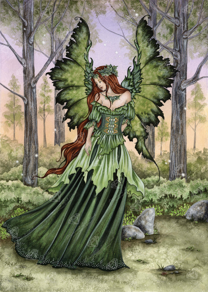 Diamond Painting Lady of the Forest 27.6" x 38.6" (70cm x 98cm) / Square with 39 Colors including 4 ABs / 107,476