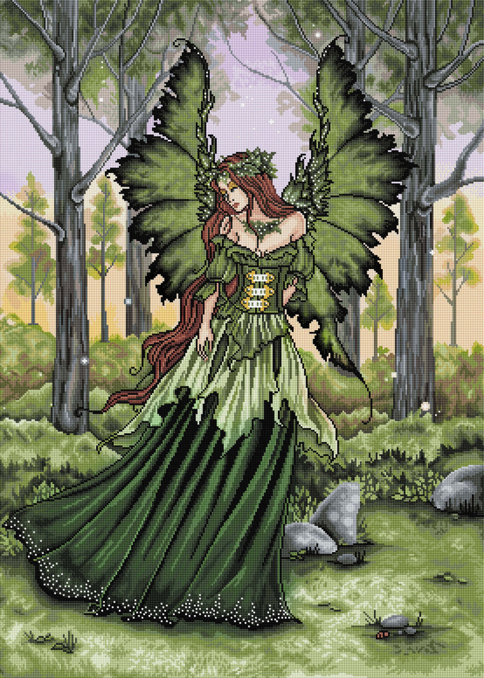 Diamond Painting Lady of the Forest 27.6" x 38.6" (70cm x 98cm) / Square with 39 Colors including 4 ABs / 107,476