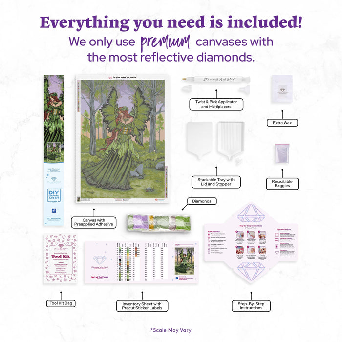 Diamond Painting Lady of the Forest 27.6" x 38.6" (70cm x 98cm) / Square with 39 Colors including 4 ABs / 107,476