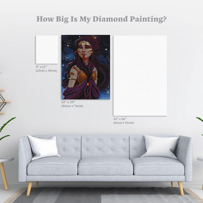 Diamond Painting Lady of the Lake 22" x 29″ (56cm x 74cm) / Round with 35 Colors including 3 ABs / 52,337