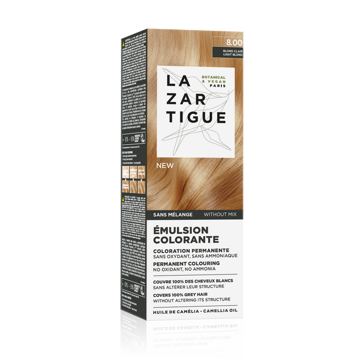 Lazartigue Coloración Permanente con Extractos Botánicos 8.0 Rubio Claro Kit