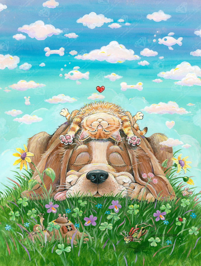 Diamond Painting Lazy Day Afternoon 22" x 29″ (56cm x 74cm) / Round with 47 Colors including 2 ABs / 52,337