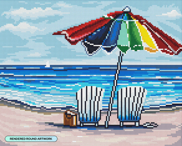 Diamond Painting Lazy Dayz 16" x 13" (40.9cm x 32.8cm) / Round with 38 Colors including 3 ABs and 1 Fairy Dust Diamonds / 17,082