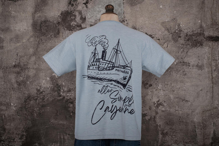 LE TRICOT "ALLER SIMPLE POUR CAYENNE" - LIGHT BLUE