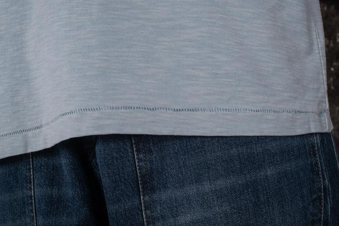 LE TRICOT "ALLER SIMPLE POUR CAYENNE" - LIGHT BLUE