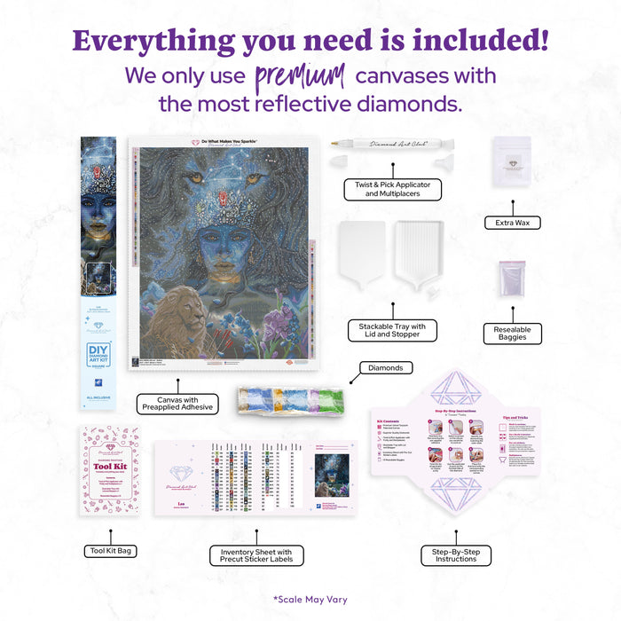 Diamond Painting Leo 23.6" x 29.5" (60cm x 75cm) / Square With 64 Colors Including 5 ABs and 1 Special Diamonds / 72,441