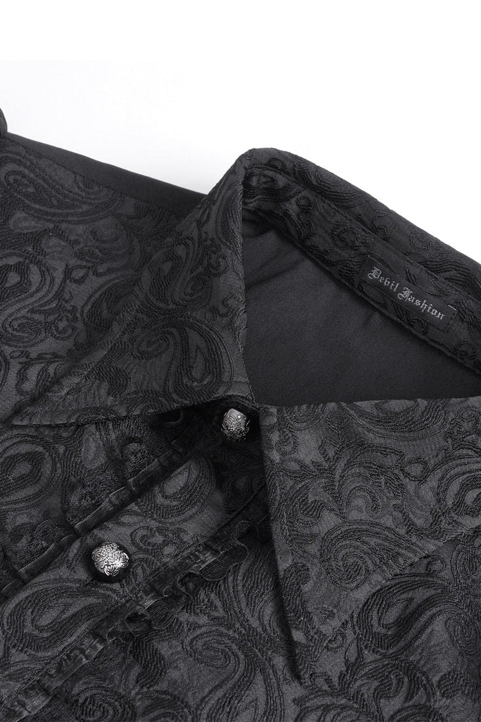 buttoned up mens damask button-up shirt