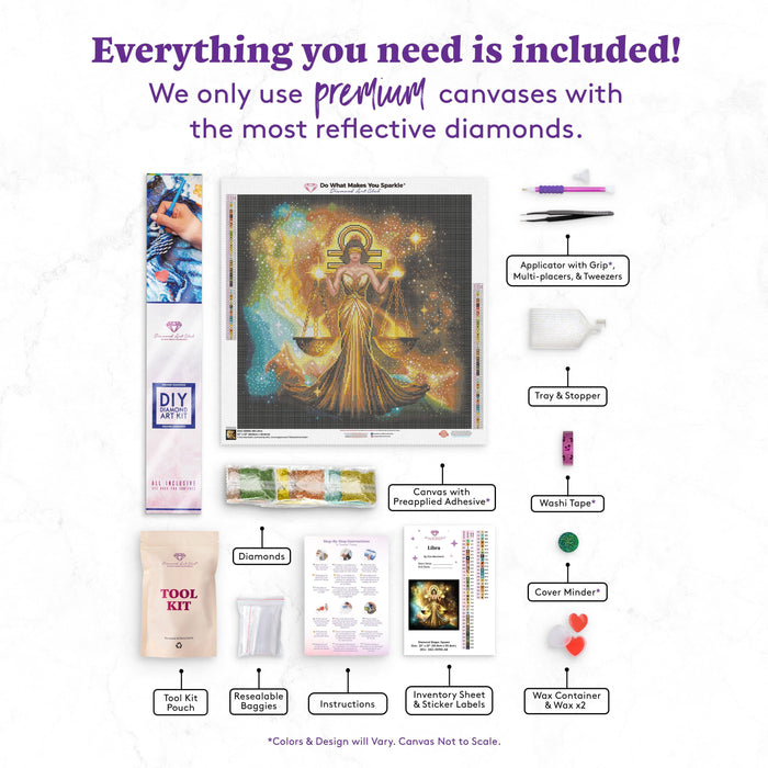 Diamond Painting Libra 22" x 22" (55.8cm x 55.8cm) / Square with 52 Colors including 3 ABs / 50,176