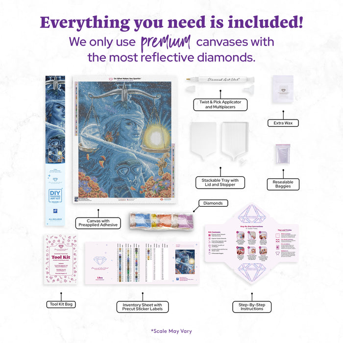 Diamond Painting Libra 25.6" x 31.9" (65cm x 81cm) / Square With 57 Colors Including 3 ABs and 4 Fairy Dust Diamonds / 84,825