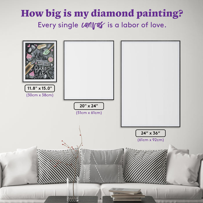 Diamond Painting Life Is What You Bake It 11.8" x 15.0" (30cm x 38cm) / Round With 34 Colors including 1 AB / 14,205