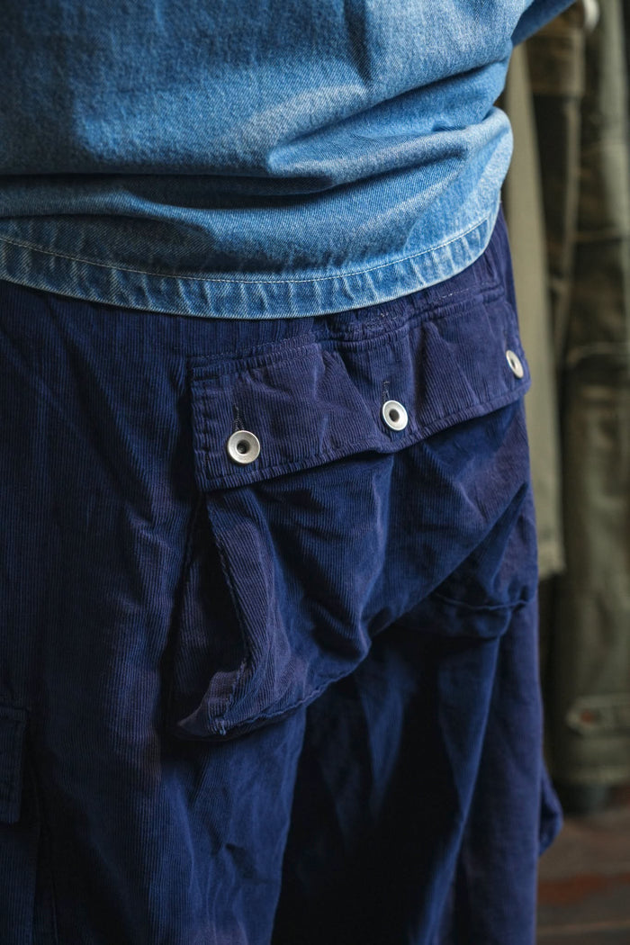 LIGHT INDIGO CORDUROY BALOON MONKEY PANTS - INDIGO