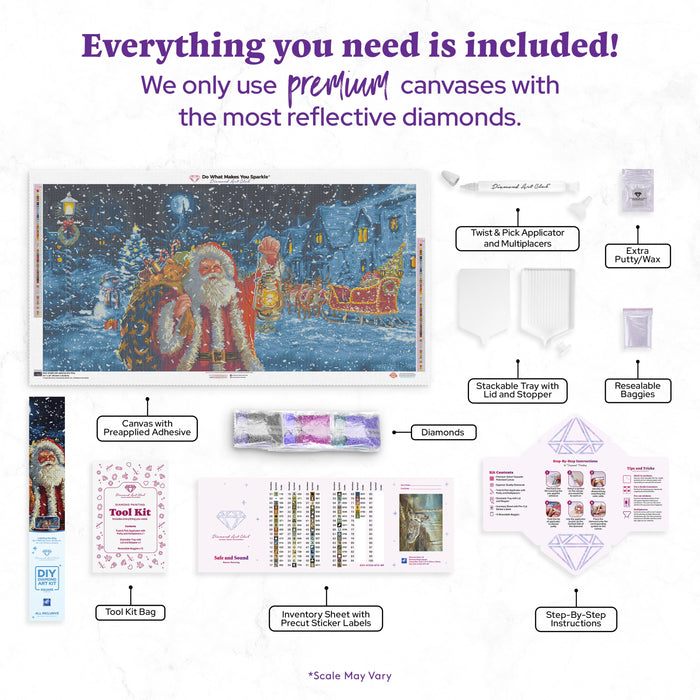 Diamond Painting Lighting the Way 44" x 22" (111.5cm x 55.8cm) / Square with 60 Colors including 3 ABs / 100,352