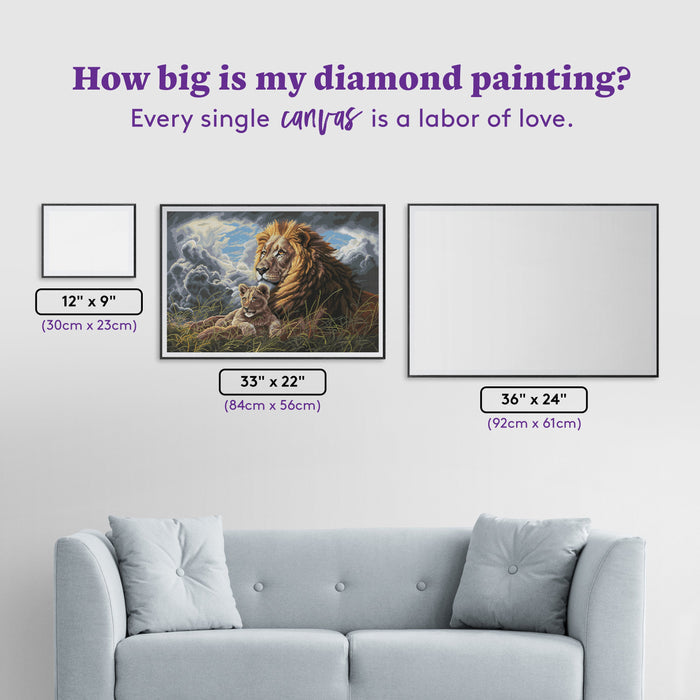 Diamond Painting Like Father Like Son 33" x 22″ (84cm x 56cm) / Round with 45 Colors including 4 ABs / 59,502