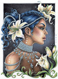 Diamond Painting Lilies and Pearls 20" x 27" (51cm x 69cm) / Round with 48 Colors including 3 ABs / 44,526