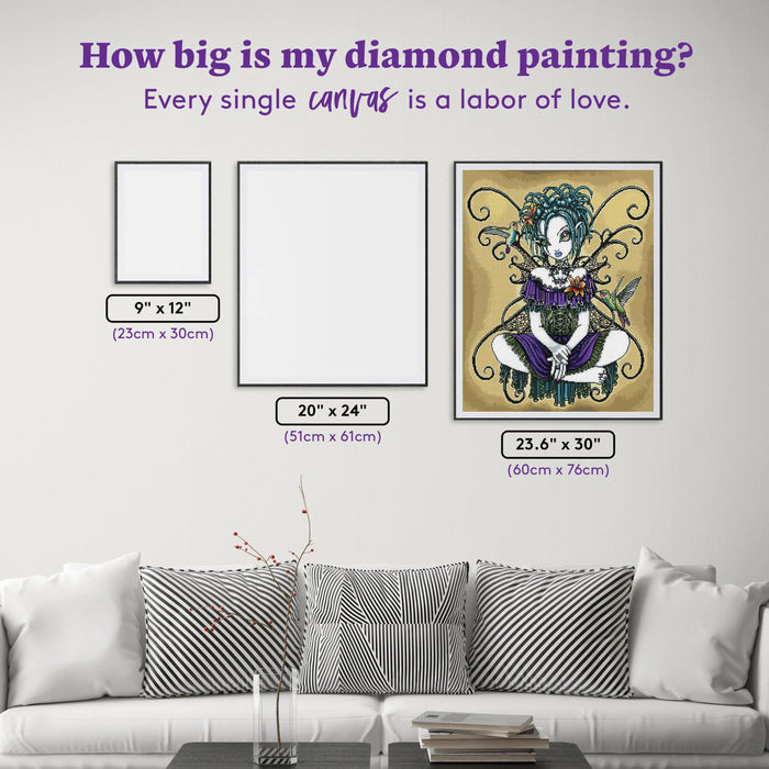 Diamond Painting Lillian 23.6" x 30" (60cm x 76cm) / Square with 33 Colors including 2 ABs and 1 Electro Diamonds and 1 Iridescent Diamonds and 1 Fairy Dust Diamonds / 73,505