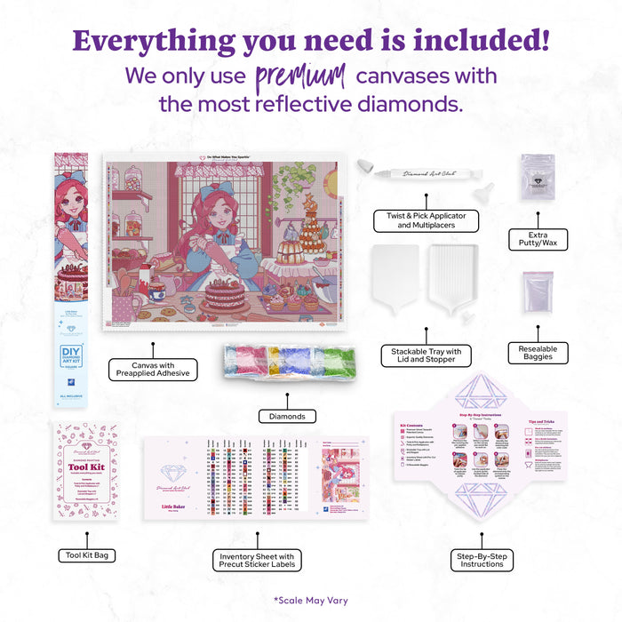 Diamond Painting Little Baker 39" x 27.6" (99cm x 70cm) / Square with 84 Colors including 4 ABs and 5 Fairy Dust Diamonds and 1 Special Diamond / 111,449