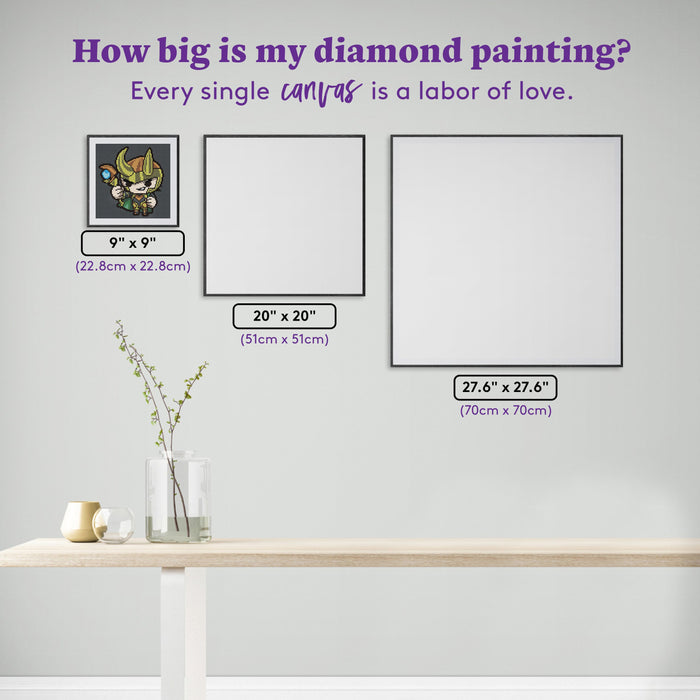 Diamond Painting Loki 9" x 9" (22.8cm x 22.8cm) / Round with 16 Colors including 2 ABs and 1 Iridescent Diamond / 6,889