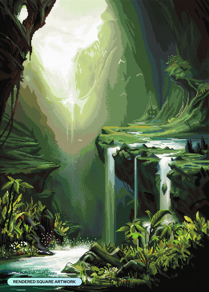 Diamond Painting Lost Oasis 25.6" x 35.8" (65cm x 91cm) / Square with 68 Colors including 2 ABs and 2 Fairy Dust Diamonds / 95,265