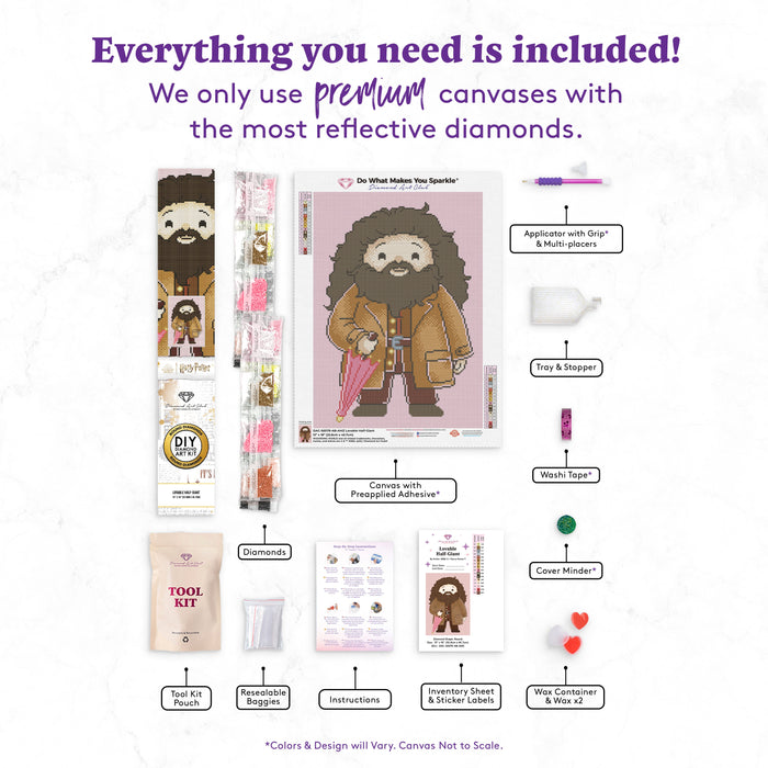 Diamond Painting Lovable Half-Giant 13" x 18" (32.8cm x 45.7cm) / Round With 16 Colors including 1 ABs / 19,071