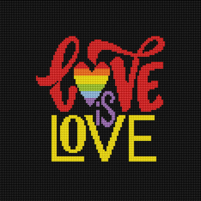 Diamond Painting Love Is Love 13" x 13" (33cm x 33cm) / Round with 10 Colors including 6 ABs / 13,689