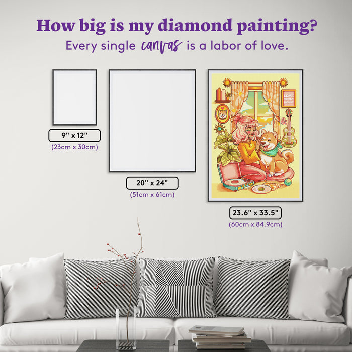 Diamond Painting Love, Music & Family 23.6" x 33.5" (60cm x 84.9cm) / Square With 48 Colors Including 6 Fairy Dust Diamonds / 82,181