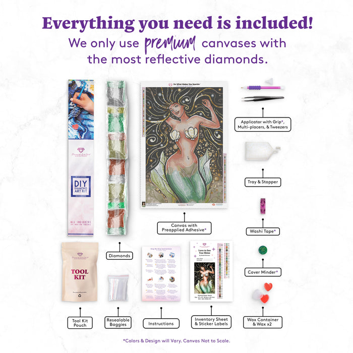 Diamond Painting Love to See You Shine 22" x 33" (55.8cm x 83.7cm) / Square with 54 Colors including 1 ABs and 4 Iridescent Diamonds and 1 Special Diamonds and 3 Fairy Dust Diamonds / 75,176