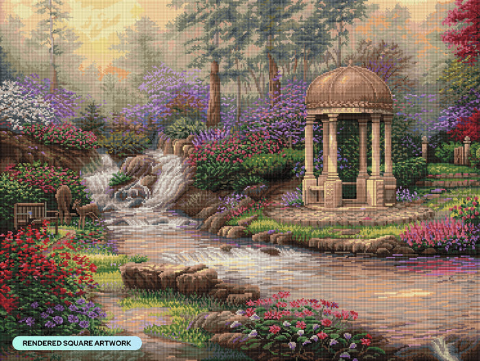 Diamond Painting Love's Infinity Garden 36.6" x 27.6" (93cm x 70cm) / Square with 56 Colors including 5 ABs and 1 Fairy Dust Diamond / 104,813