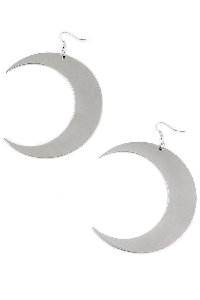 goth large crescent moon earrings by killstar