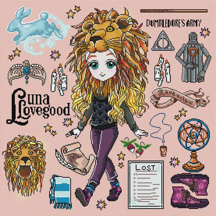 Diamond Painting Luna Lovegood - Magical 27.6" x 27.6″ (70cm x 70cm) / Square With 59 Colors Including 4 ABs / 76,729
