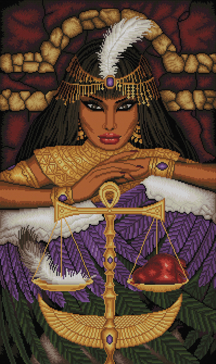 Diamond Painting Ma'at 22" x 37" (56cm x 94cm) / Round with 42 Colors including 4 ABs / 66,665