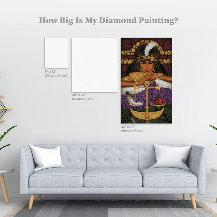 Diamond Painting Ma'at 22" x 37" (56cm x 94cm) / Round with 42 Colors including 4 ABs / 66,665