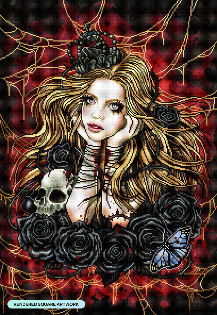 Diamond Painting Mad Queen Alice 20" x 29" (50.8cm x 73.7cm) / Square with 55 Colors including 5 ABs and 1 Fairy Dust Diamonds / 60,384