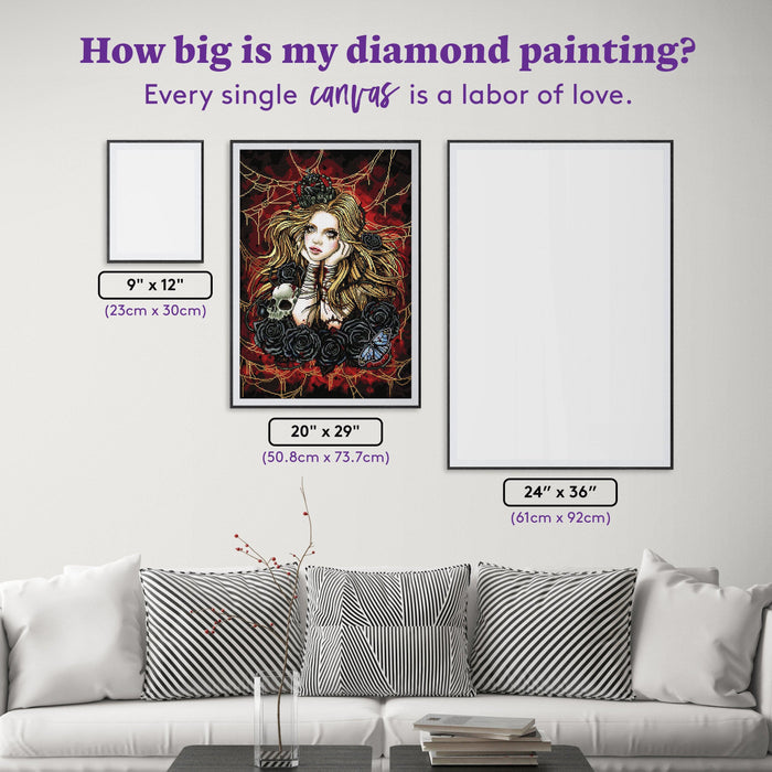 Diamond Painting Mad Queen Alice 20" x 29" (50.8cm x 73.7cm) / Square with 55 Colors including 5 ABs and 1 Fairy Dust Diamonds / 60,384