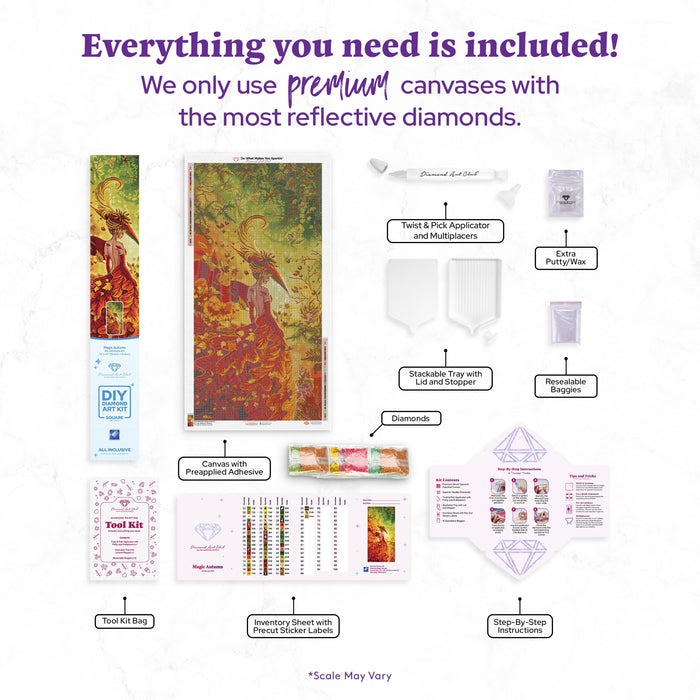 Diamond Painting Magic Autumn 22" x 44" (55.8cm x 111.6cm) / Square With 54 Colors Including 3 ABs and 2 Fairy Dust Diamonds / 100,352
