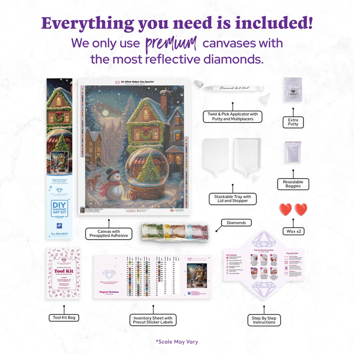 Diamond Painting Magical Christmas 22" x 27" (55.8cm x 69cm) / Square with 61 Colors including 3 ABs and 1 Fairy Dust Diamonds / 62,048