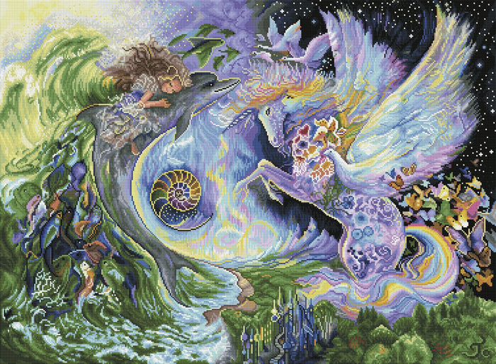 Diamond Painting Magical Meeting 37.4" x 27.6″ (95cm x 70cm) / Square with 61 Colors including 4 ABs / 104,427
