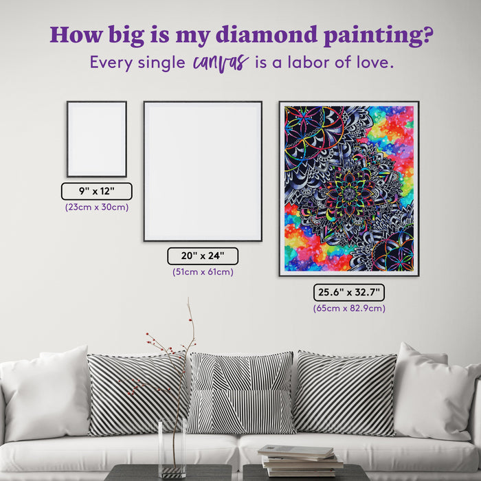 Diamond Painting Mandala Vibez 25.6" x 32.7" (65cm x 82.9cm) / Square with 58 Colors including 1 AB and 5 Fairy Dust Diamonds / 86,913