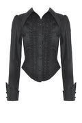 Black Victorian-style blouse on a white background