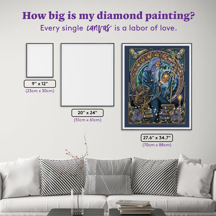 Diamond Painting Merlin 27.6" x 34.7" (70cm x 88cm) / Square with 55 Colors including 4 ABs / 96,673