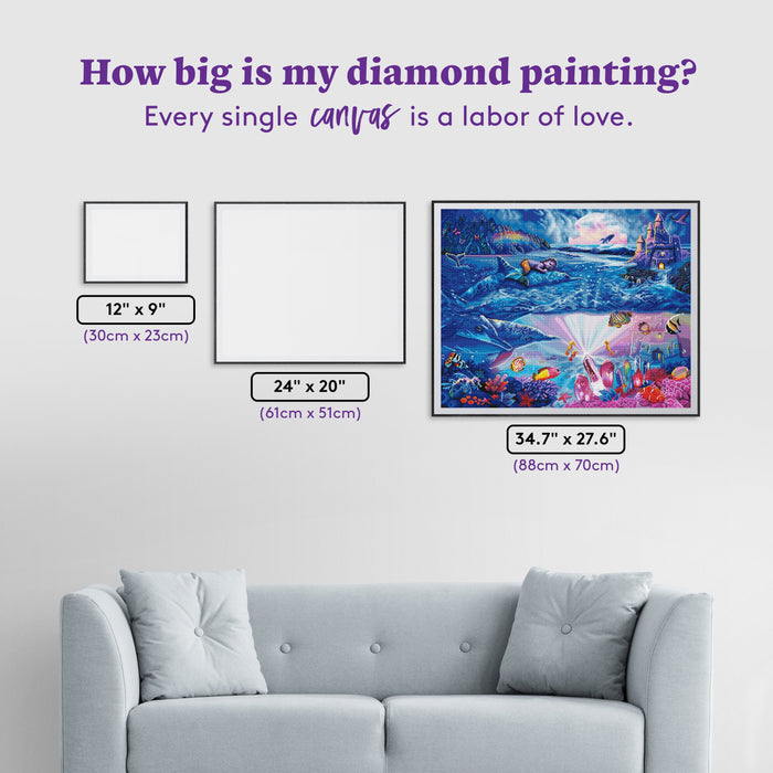 Diamond Painting Mermaid Baby Fantasy 34.7" x 27.6" (88cm x 70cm) / Square with 75 Colors including 5 ABs and 2 Fairy Dust Diamonds / 99,193