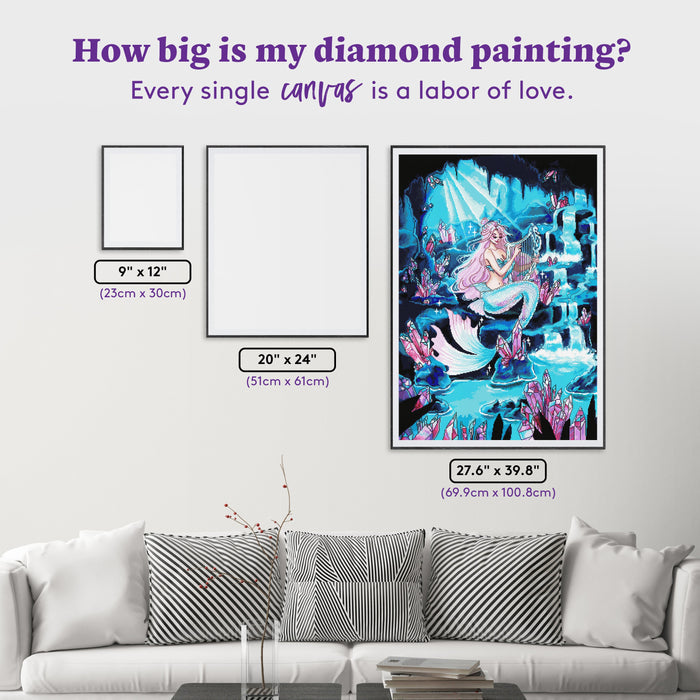 Diamond Painting Mermaid's Hideout 27.6" x 39.8" (69.9cm x 100.8cm) / Square with 64 Colors including 1 AB and 2 Iridescent Diamonds and 3 Fairy Dust Diamonds / 113,805