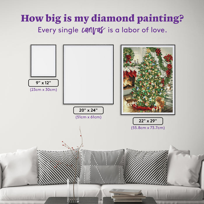 Diamond Painting Merry and Bright 22" x 29" (55.8cm x 73.7cm) / Square with 57 Colors including 4 ABs / 66,304