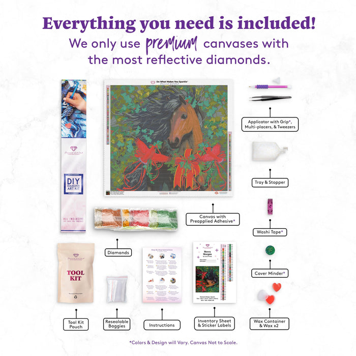 Diamond Painting Merry Morgan 28.4" x 25.6" (72cm x 65cm) / Square with 55 Colors including 4 ABs / 75,429