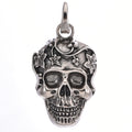 Metallic Skull Enchanted Forest Open Ring Charm (Silver Ox)