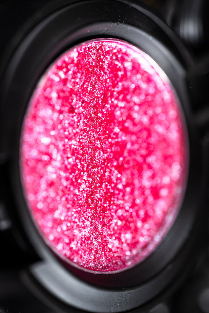 bright pink iridescent glittery eyeshadow